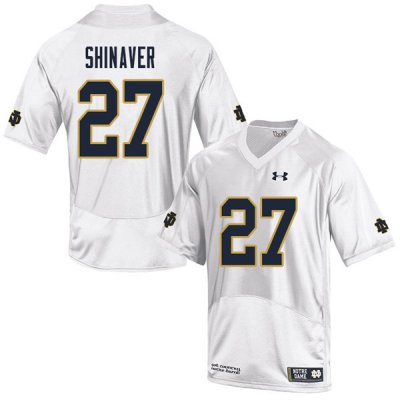 Notre Dame Fighting Irish Men's Arion Shinaver #27 White Under Armour Authentic Stitched College NCAA Football Jersey EMB8199FY